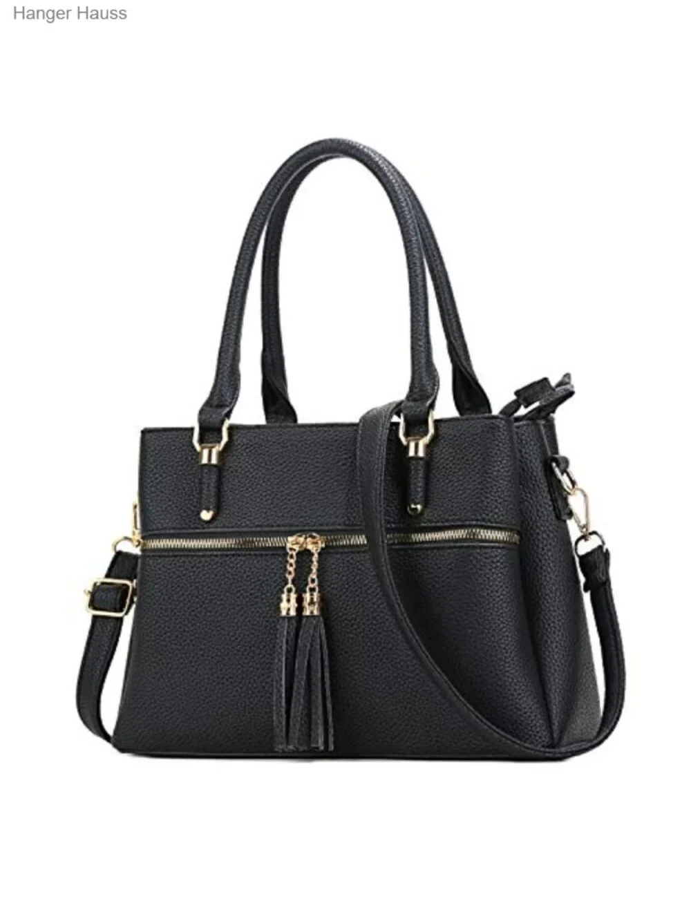 PU Leather Satchel Handbag 3 Compartments Women's Top Handle Purse